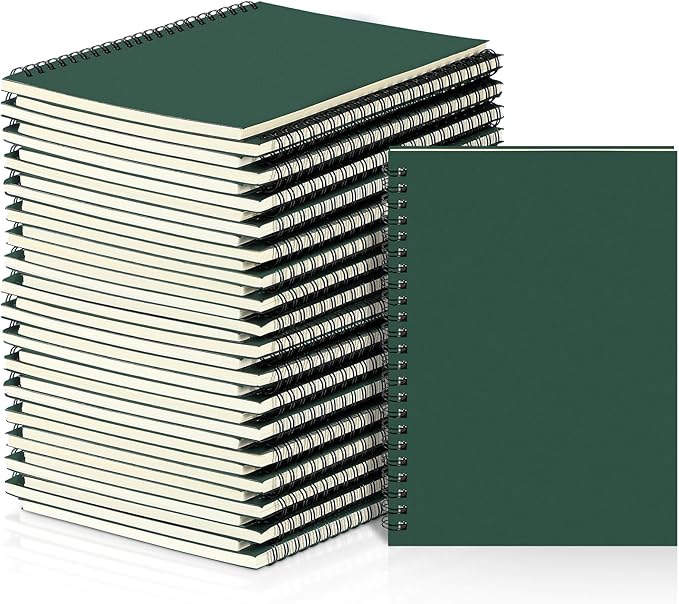 Yahenda 36 Pcs Spiral Notebook Bulk A5 Journal Lined 8.3'' x 5.5'' Writing Composition Paper Small Notepad Subject Notebook for Students Office Business Back to School Supplies (Deep Green)-DeskLoop Office