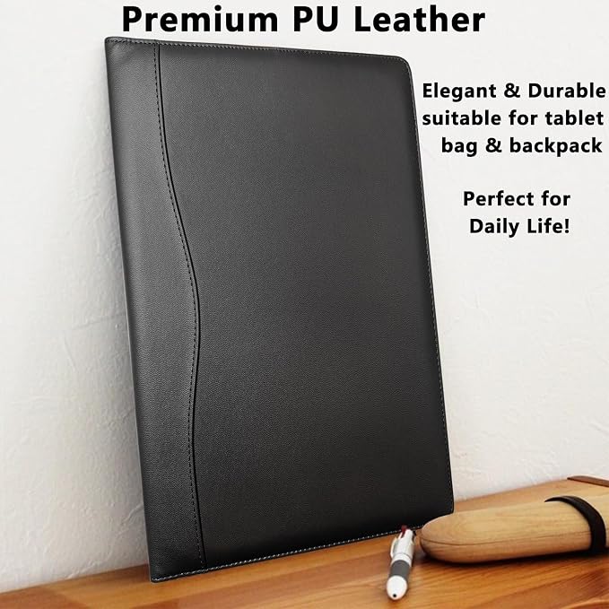 Portfolio Folder Padfolio with A4 Clipboard, PU Leather Portfolio Clipboard - Image 6