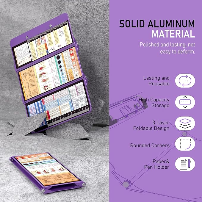 Nursing Clipboard Foldable, Foldable Clipboard w/Nursing Edition Medical Charts - Image 3