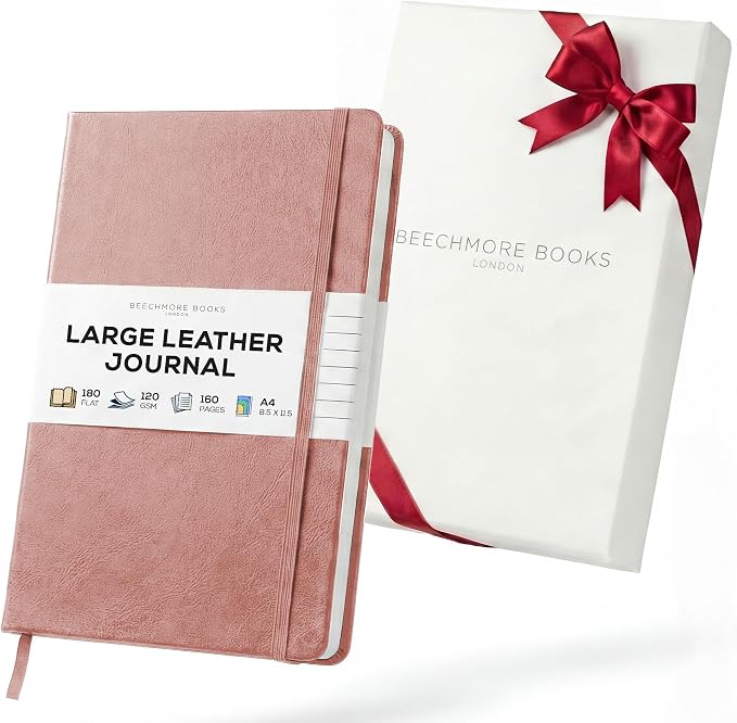 BEECHMORE BOOKS Lined Journal Notebook, 8.5" x 11.5", A4 160 Lined Pages by BeechmoreBooks