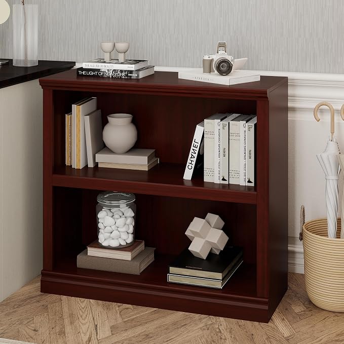 Bevfint 30" Bookcase, 2-Tier Display Shelves Open Storage Organizer, Book Case - Image 6