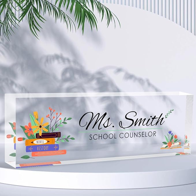 Custom Desk Name Plate Personalized, Acrylic Name Plates by Flpoxzd