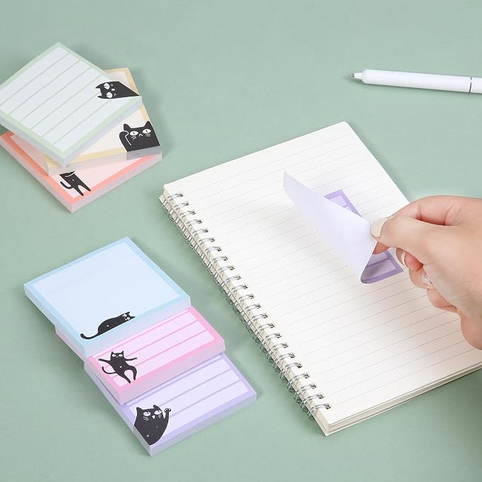 Mr. Pen- Black Cat Sticky Notes Set, 6 Pads, 480 Sheets | Black Cat Sticky Notes - Image 8