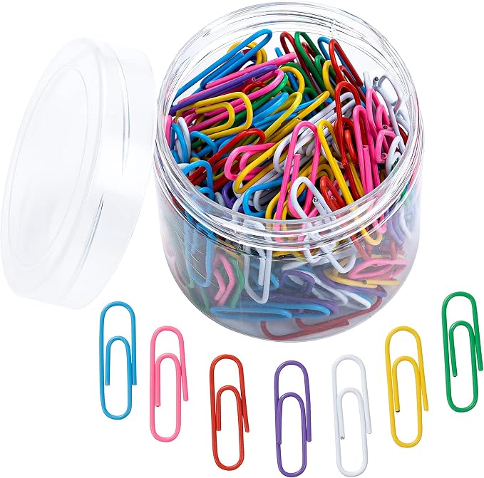 200 Colorful Paper Clips, 28mm by LAGEBONA