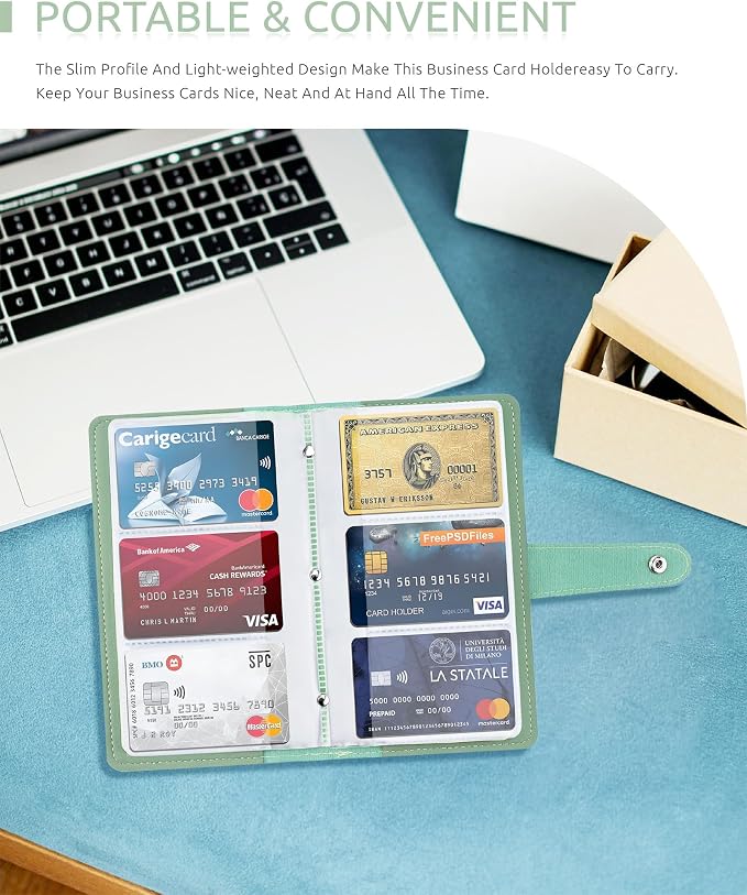 Credit Card Holder, Leather Business Card Organizer - Image 7