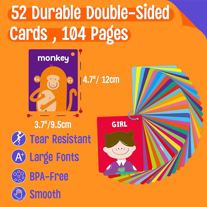 SpriteGru Alphabet Flash Cards, 52 Double Sided Cards, Uppercase & Lowercase - Image 2