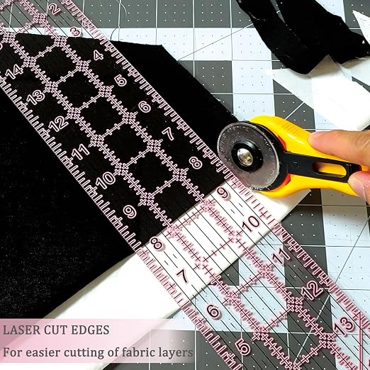 Acrylic Quilters Ruler, Sewing Ruler, 3-Inch by 17-Inch, Non Slip Rings 15 - Image 6