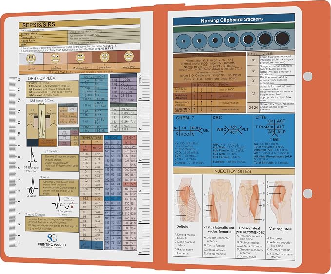 Nursing Clipboard with Nursing and Medical Edition Cheat Sheets Nursing School - Image 4
