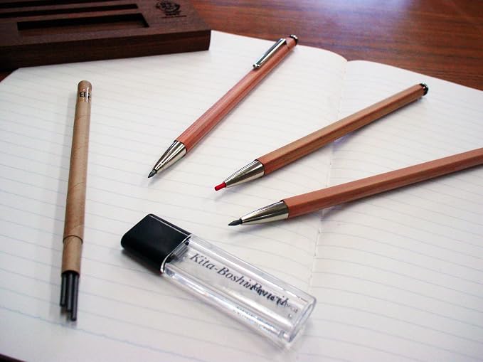 Kitaboshi 2.0mm Mechanical Pencil, Wooden Barrel - Image 2