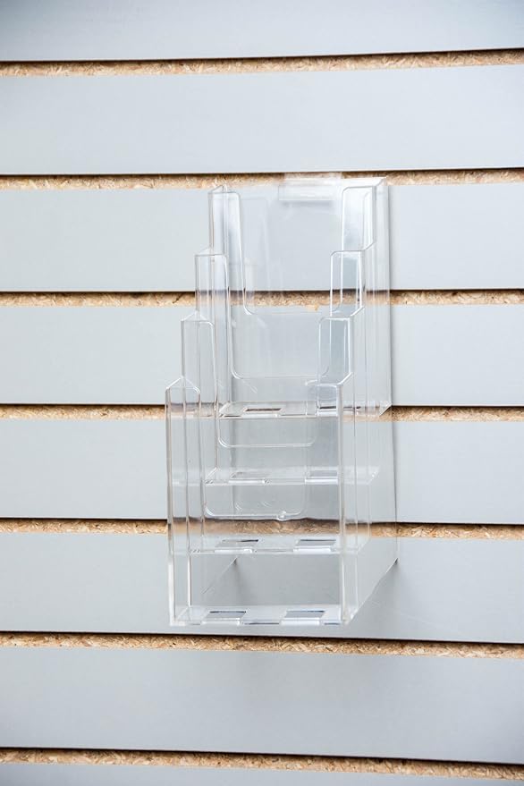 Clear-Ad - LHF-Z104 - Acrylic Slant Back 4 Tier Trifold Brochure Display w/Z-bar by Clear-Ad