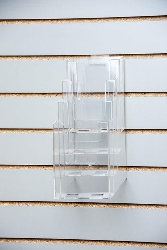 Clear-Ad - LHF-Z104 - Acrylic Slant Back 4 Tier Trifold Brochure Display w/Z-bar by Clear-Ad