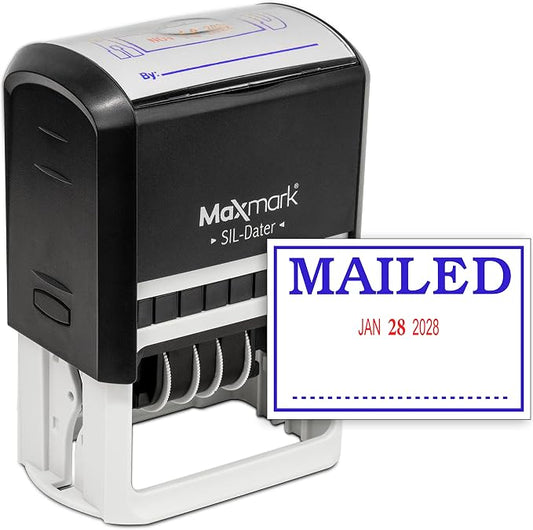 MaxMark Large Self-Inking Rubber Date Office Stamp by Maxmark
