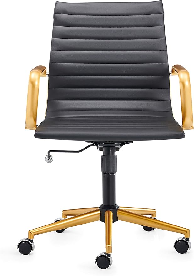 Chair, Desk Computer Chair ，with Armrests ，Ergonomic Office Chair for Home and Office, 17.32 x 22.83 x 35.43 inches, Multiple Colors (Gold Black)-DeskLoop Office