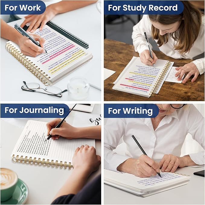 Lined Spiral Notebook Journal for Work, 300 Pages Thick B5 (7.1"x10") College Ruled Journal for Women & Writing, Hardcover Notebook for Note Taking, Perfect for Office Home School, Spring Meadow-DeskLoop Office