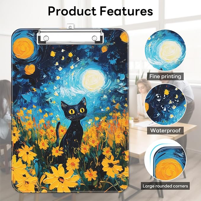 Luminzo Plastic Cute Clipboard, Low-Profile Metal Clip, A4 Letter Size 9 x 12.5 - Image 6