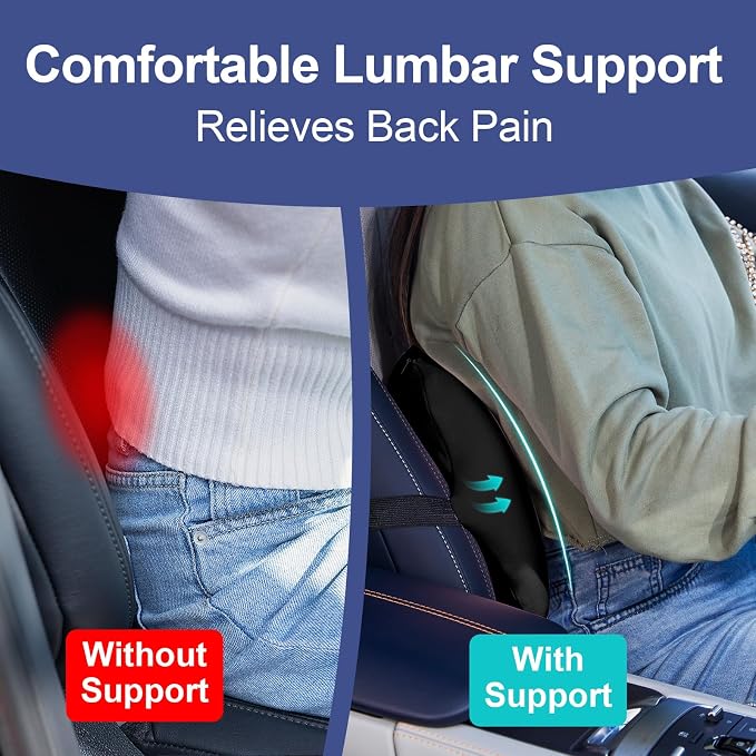 BYMECOST Lumbar Support Pillow for Car, Memory Foam Car Seat Back Support - Image 4