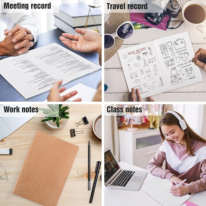 EOOUT 80pcs Kraft Notebooks for Kids, Blank Journals Bulk, Sketch Books - Image 4