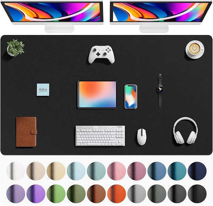 Aothia Faux Leather Desk Mat by AothiaSimpleNaturalUnique