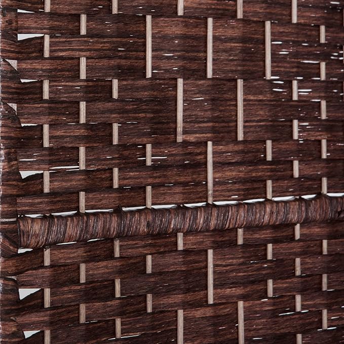 HOMCOM Room Divider 6 Panels Folding Privacy Screen 6FT Tall Portable Wicker Weave Partition Wall Divider for Bedroom Home Office, Brown-DeskLoop Office