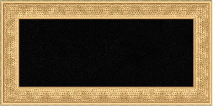 Amanti Art Black Cork Board for Wall, 18x36 Vision Board with Gold Wood Frame, Medium Corkboard Office Decor for Home Organization, Traditional Corkboard Pinboard to Display Items for Home-DeskLoop Office