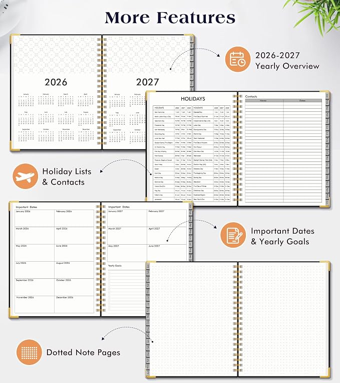 Planner 2026-2027, 18 Months Weekly and Monthly Hardcover Planner, January 2026 - Image 6