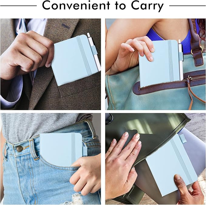 feela 3 Pack Pocket Small Notebook Journals, Mini Cute Memo Notepad Hardcover - Image 5