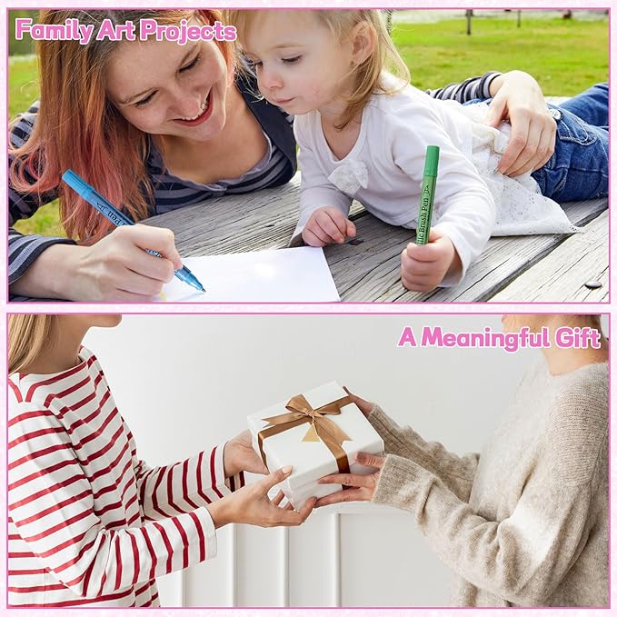 24 Pack Metallic Markers, Dual Tip Glitter Pens for Black Paper & Rock Painting Metallic Acrylic Paint Markers for DIY Crafts, Scrapbooking, Glass, Wood, Cards Alcohol Based Quick Dry Ink-DeskLoop Office