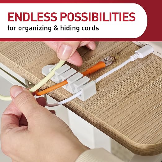 Command 5-Cord Clip Organizer, 4 Clips and 8 Medium Strips, 1 Clip Holds up to - Image 6