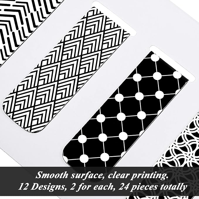 Zonon 24 Pcs Magnetic Bookmarks Bulk Clips Black White Classic Magnetic Page - Image 4