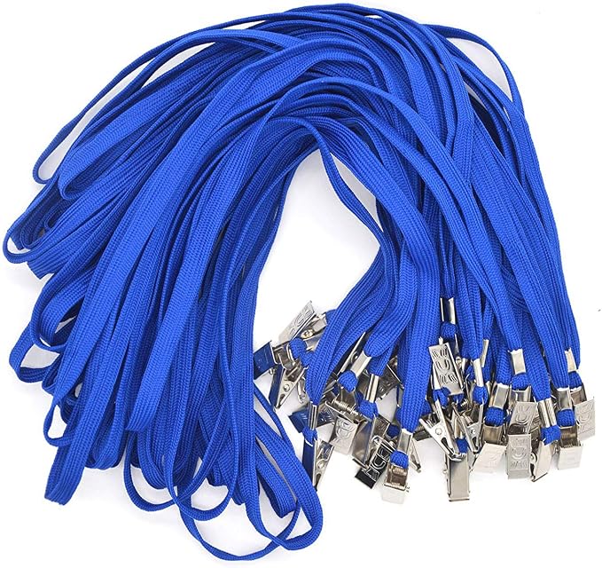 Bird Fiy 50 Pcs Cotton Lanyards Bulldog Clip 32-inch Flat Braid Neck Lanyard by BirdFiy