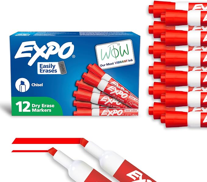 EXPO Dry Erase Markers, Low Odor Ink, Chisel Tip by Unknown