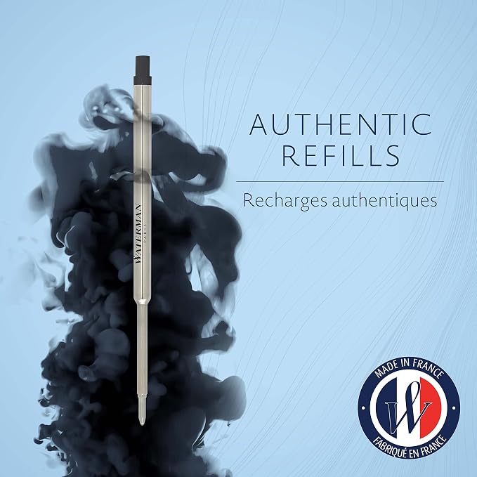 Waterman Ballpoint Pen Refills | Medium Point | Black Ink | 3 Count - Image 2