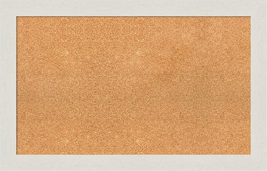 Amanti Art Natural Cork Board for Wall, 21x33 Vision Board with White Frame, Medium Corkboard Office Decor for Home Organization, Country Rustic Corkboard Pinboard to Display Items for Home-DeskLoop Office