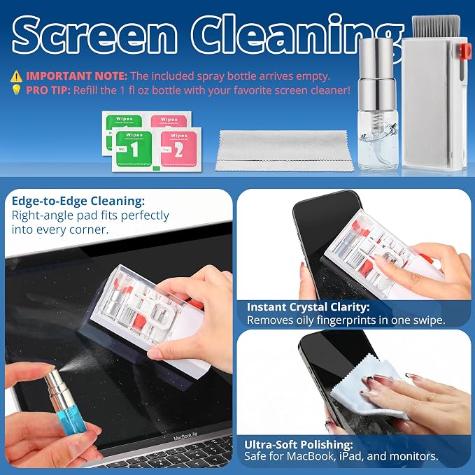 Upgraded Keyboard Cleaning Kit, Microfiber Cloth, Wipes-Cleaning Set - Image 4