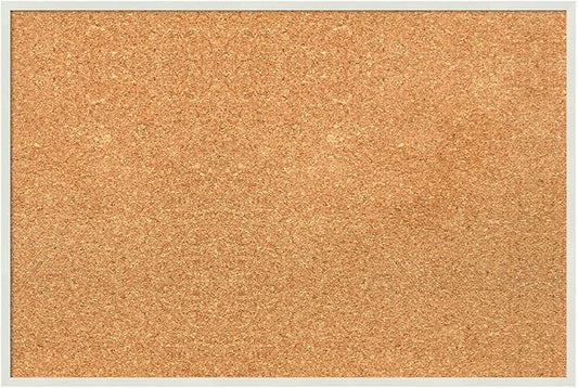 Amanti Art Natural Cork Board for Wall, 17x25 Vision Board with White Frame, Medium Corkboard Office Decor for Home Organization, Modern Corkboard Pinboard to Display Items for Home Organization in-DeskLoop Office
