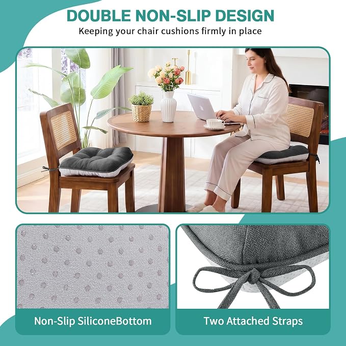 BETU Chair Cushions for Dining Chairs, 3.5" Thick Kitchen Table Chair Pads - Image 2