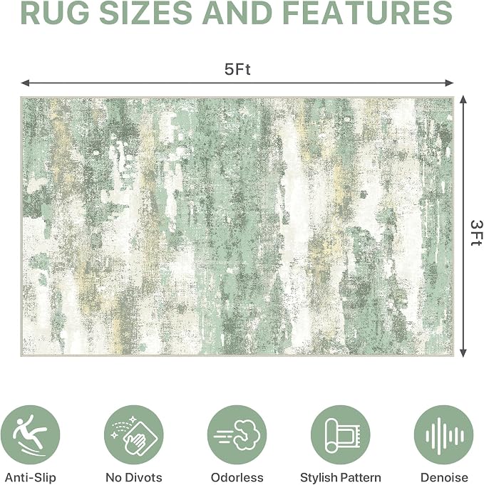 Office Chair Mat for Hardwood Tile Floor, Abstract 36"X 60" Desk Mats for - Image 9