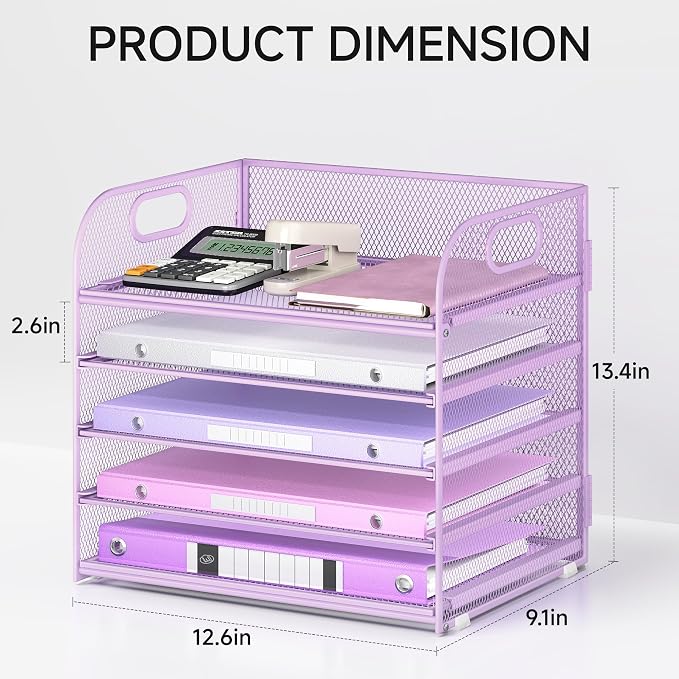 Lavatino Desk Letter Tray Paper Organizer, 5-Tier - Image 2