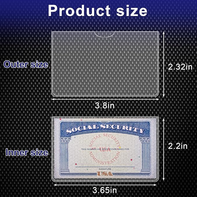40 Pack Social Security Card Protector Sleeves Medicare Credit Card Holder - Image 3
