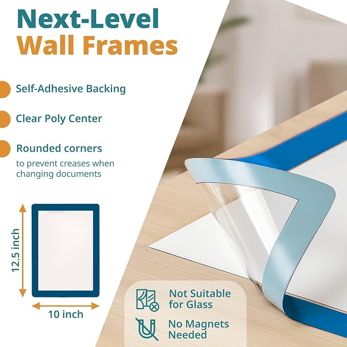 8.5 x 11 Adhesive Wall Frames - Image 3