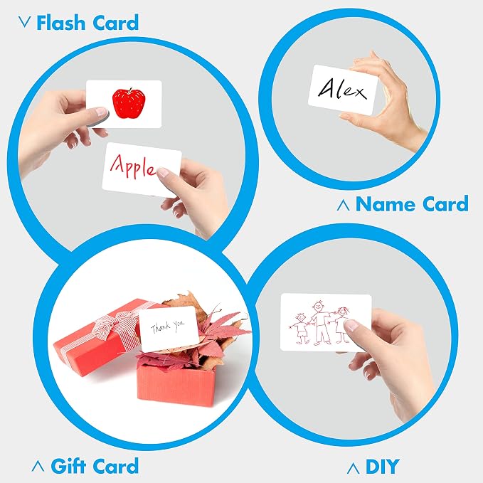 200 PCs Blank White Kraft Paper Round Corner Flash Word Message Gift Index Card - Image 4