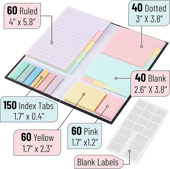 Mr. Pen- Sticky Notes Set, 410 Pack, Ruled | Dotted & Blank Notes - Image 3