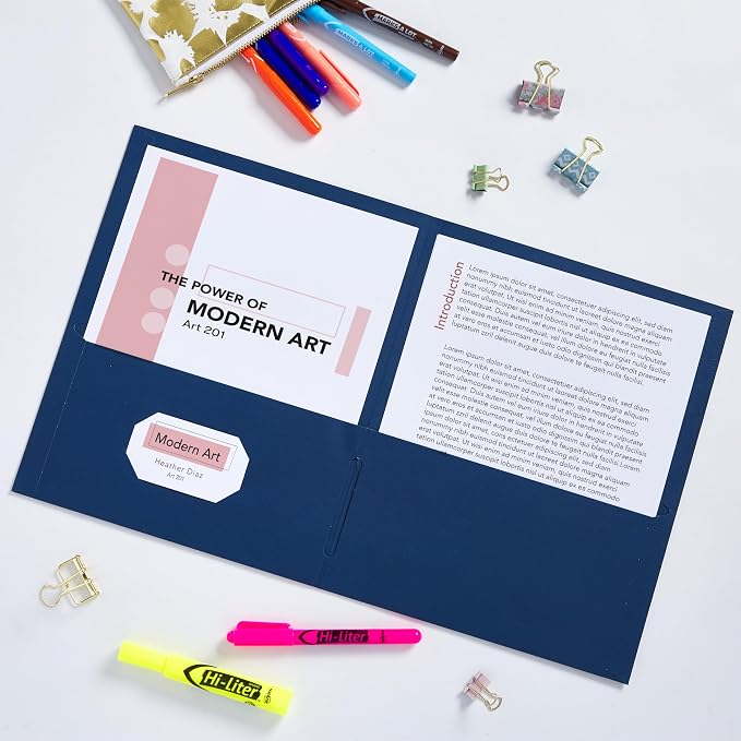 Avery Two Pocket Folders, Holds up to 40 Sheets, Business Card Slot, - Image 5