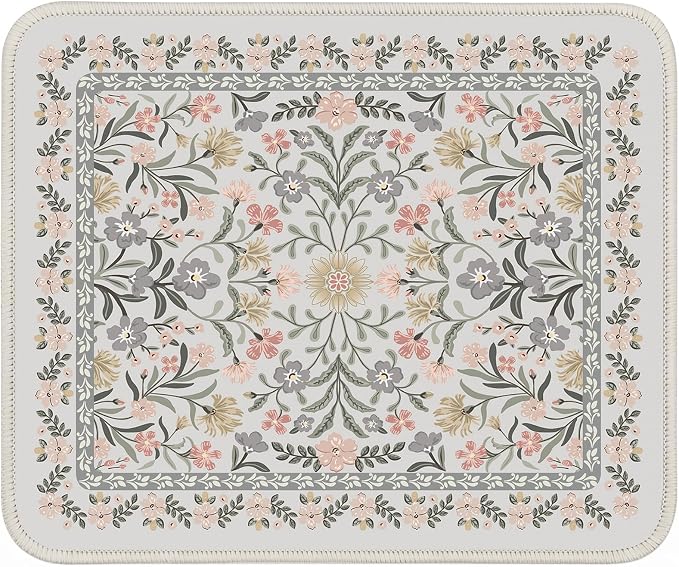 iCasso Aesthetic Small Floral Mouse Pad, Mini Portable Travel Mousepad by iCasso
