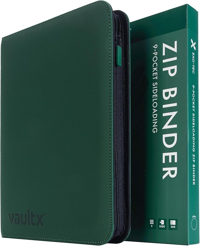 Vault X 9 Pocket Zip Binder, 360 Cards, Exo-Tec Material, 20 Side-Loading Pages by VaultX