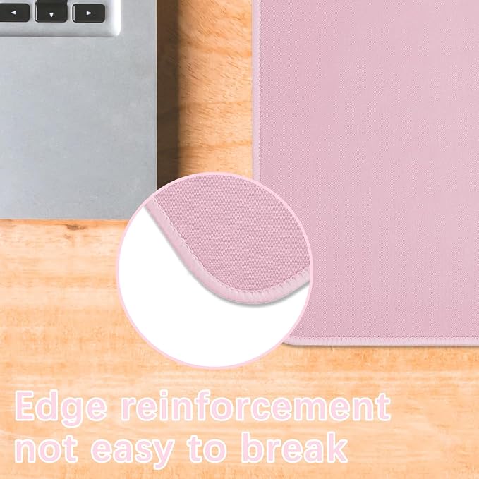 2 PCS Pink Mouse pad Bulk with Stitched Edge, 10.2x8.3inches 3mm Thickness - Image 6