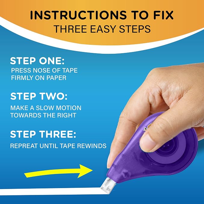 BIC Wite-Out Brand EZ Correct Correction Tape, 19.8 Feet, 4-Count Pack of White - Image 3