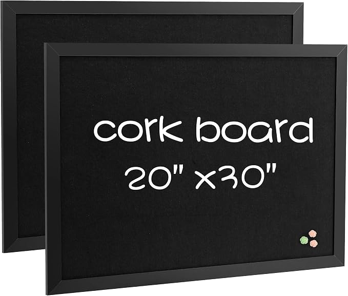 2-Pack Farmhouse Linen Cork Bulletin Board, Office Board by Justdowhatyouwanttodo