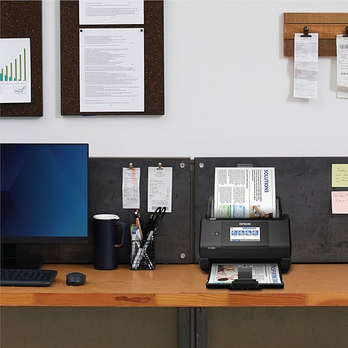Epson Workforce ES-580W Wireless Color Duplex Desktop Document Scanner for PC and Mac with 100-sheet Auto Document Feeder (ADF) and Intuitive 4.3" Touchscreen-DeskLoop Office