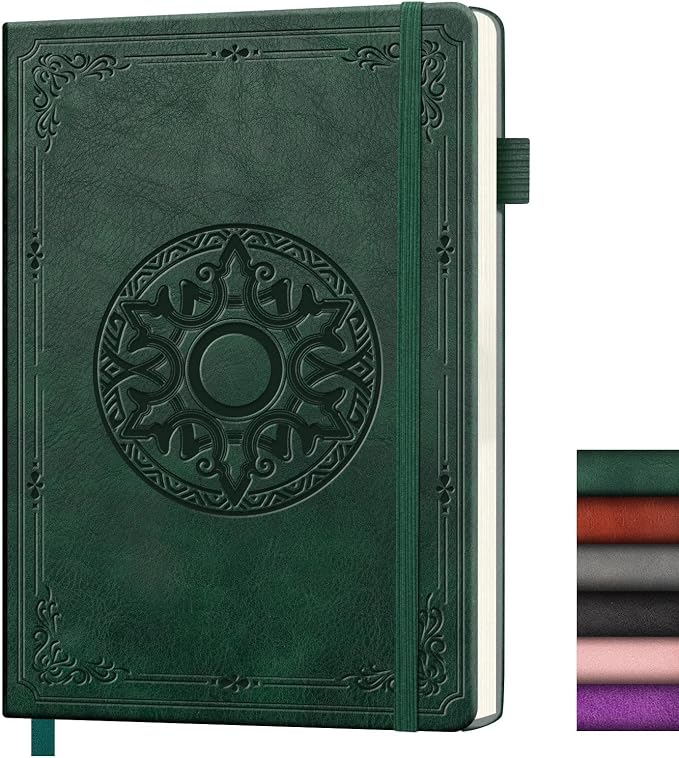 Lined Journal Notebook, A5 Leather Vintage Journals by ALKALO